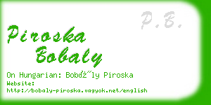 piroska bobaly business card